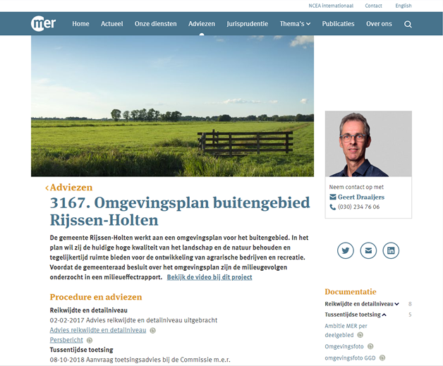 Project met contactgegevens.