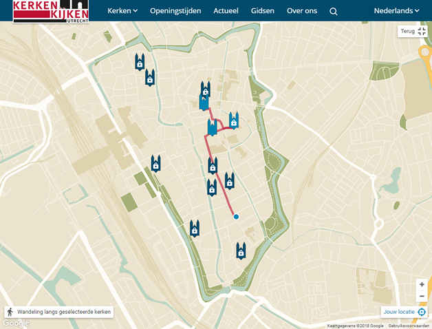 Wandeling langs open kerken