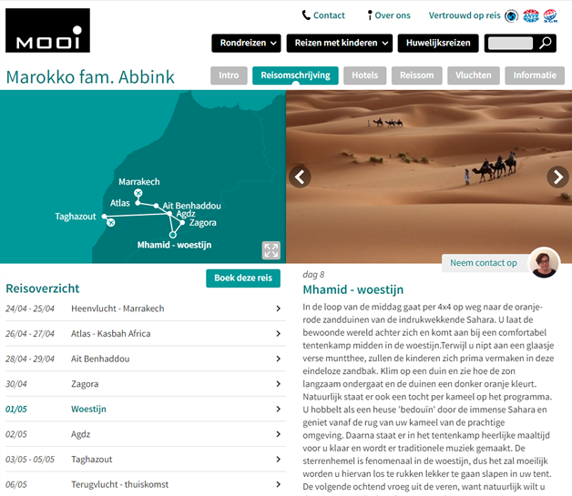 Impressie van een offerte van Mooi Vakanties.