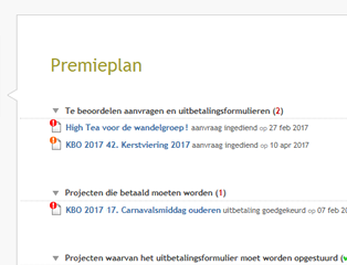 Alle informatie van één aanvraag bij elkaar.