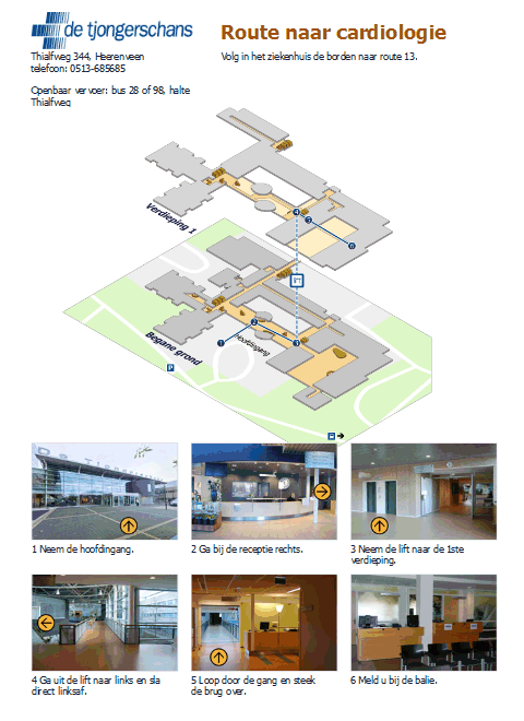 Afdruk van een route op papier.