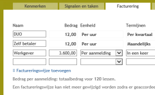 Facturering in het Cliëntvolgsysteem Yara.