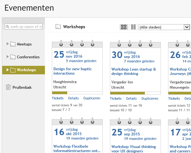 Overzicht van evenementen in Ycket